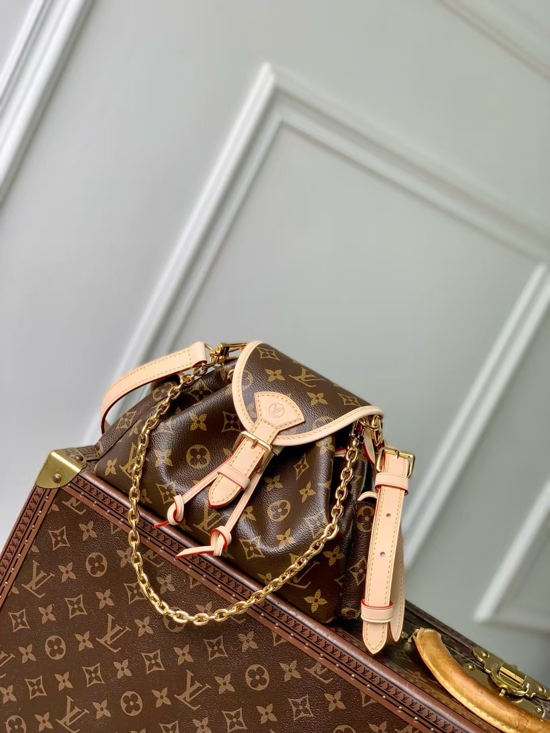 【LOUIS VUITTON】NéoNoé BB Monogram 水桶包｜經典老花 × 皮革束口 × 鏈條肩背
