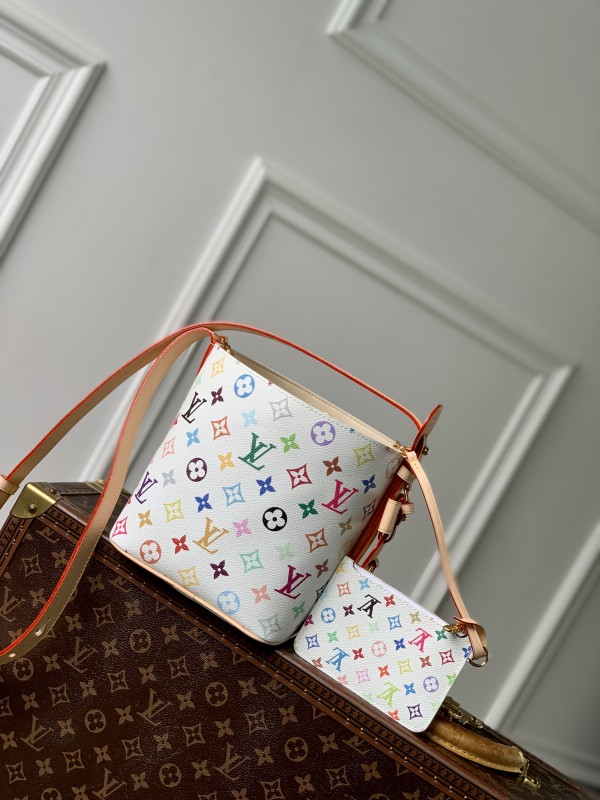 【LOUIS VUITTON】Monogram Multicolor 白底彩花｜經典復刻 × 雙件式設計 × 輕奢感滿分